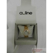 A-line Women's Al-20013 Marina White Dial Stainless Steel Watch - Gold