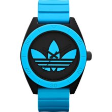 adidas Originals 'Santiago XL' Neon Accent Watch, 50mm Blue/ Black