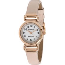 AK Anne Klein Women's 10-9886RGLP Gold-Tone Beige Patent Leather Strap Watch