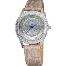 Akribos XXIV Women's Diamond Grey Brilliance Swiss Quartz Strap Watch (Brillianare Diamond Watch)