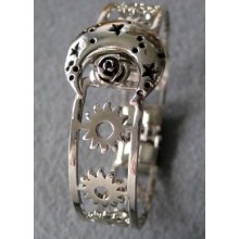 Alloy Metal Moon Star Flower Bangle Bracelet
