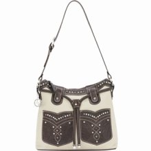 American West Dungaree Cream and Chocolate Hobo