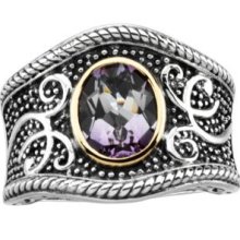 Amethyst Ring in 14k Yellow Gold & Sterling Silver