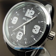 Analog Quartz Hours Clock Dial Date Rubber Men Women Unisex Wrist Watch A087