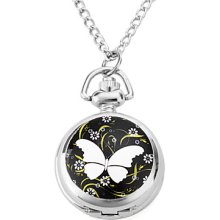 Analog Women's Alloy Quartz Necklace Watches with Butterfly (Silver)