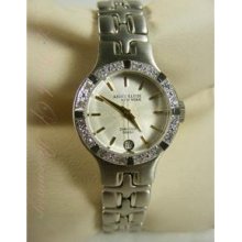 Anne Klein Ny Diamond Stainless Steel And18k Gold Date Watch $195