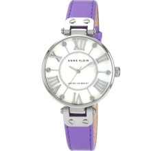 Anne Klein Watch, Womens Lavender Leather Strap 35mm Ak-1269MPLV