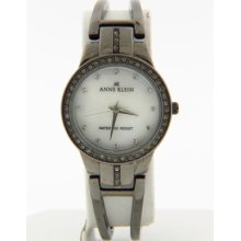 Anne Klein Women's Gray Gunmetal Stainless Steel Mop Dial Bracelet Quartz Watch