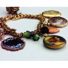Antique Gold Charm Bracelet 'VICTORIANA' Pocket Watch Charm Bracelet Antique Charms Picture Charm Bracelet Antique Gold Charm Bracelet 'VICTORIANA' Pocket Watch Charm Bracelet Antique Charms Picture Charm Bracelet