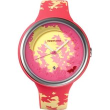 Appetime Kokage Ladies Watch with Yellow Band and Salmon Case