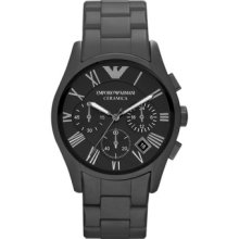 Ar1457 Emporio Armani Ceramica Men Watch Matte Black Ceramic 42mm Chronograph