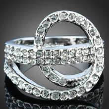 Arinna Wedding Engagement Stylish Lady Ring White Gold Gp 18k Austrian Crystal