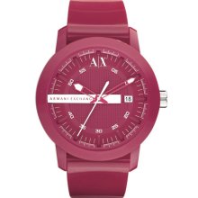 Armani Exchange A X Mens Womens Unisex Analog Round Purple Plastic Watch AX1231