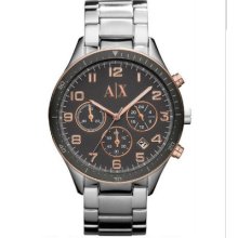 Armani Exchange Men's Chronograph Grey/rose Gold Dial Watch Ax5108