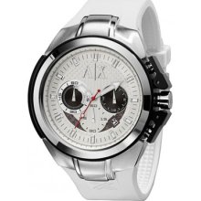 Armani Exchange White Silicon Chronograph Men' S Latest Watch Ax1068