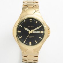 Armitron Men's Black Dial Watch, Gold-Tone Bracelet