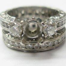 Art Deco Engagement Solitaire Set Diamond Ring Mounting 18kt