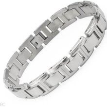 Attractive Gentlemens Bracelet In Stainless Steel And Titanium.