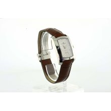 Authentic Baume & Mercier Men's Hampton Stailens Steel Watch Leather Band