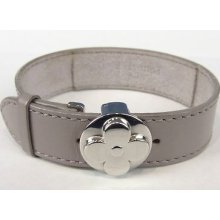 Authentic Louis Vuitton Gray Leather Good Luck Wish Bracelet Made In France