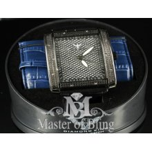 Authentic Mens Diamond King Black Gold Finish Jojo Hiphop Bling Watch