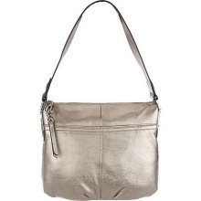 B. Makowsky Glove Leather Zip Top Shoulder Bag - Metallic Clay - One Size