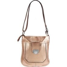 B. Makowsky Glove Leather Zip Top Convertible Crossbody Bag - Rose/Gold - One Size
