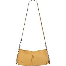 B. Makowsky Glove Leather Zip Top Convertible Shoulder Bag - Pale Yellow - One Size