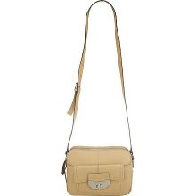 B. Makowsky Pebble Leather Double Zip-Top Adjustable Crossbody Bag - Sand - One Size