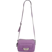 B. Makowsky Pebble Leather Double Zip-Top Adjustable Crossbody Bag - Freesia - One Size