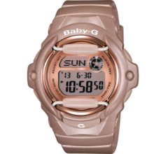 Baby-g Watch, Womens Digital Beige Resin Strap 43x46mm BG169G-4
