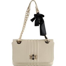 Baginc Supermodel Pick Leather Flap Bag Cream