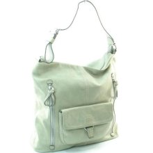 Banana Republic Pale Seafoam Green Leather Hobo Tote Bag Handbag 