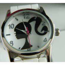 Barbie Girl's Or Ladies Watch Real White Jelly Band