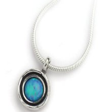 Beautiful Fire Opal Designer Pendant 925 Sterling Silver Handmade Necklace Blue