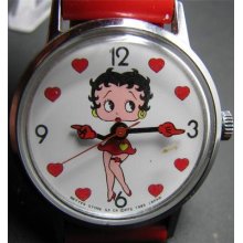 Beautiful Ladies Betty Boop Quartz Watch..must Lk ..red And Chrome