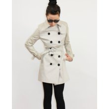 Beige Trenchcoat with lamb leather Leather
