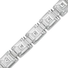 Black & Blue Jewelry Co. Men's Diamond Accent Bracelet in Stainless