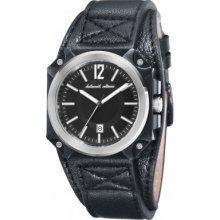 Black Dice Graduate Men's Quartz Watch With Black Dial Analogue Display And Black Stainless Steel Plated Cuff Bd 070 01