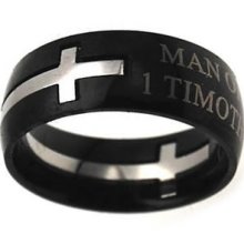 Black Double Cross Man Of God Purity Ring