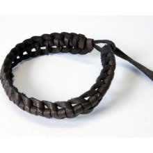 Black Leather Laced Bracelet