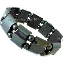 Black Magnetic Hematite Fashion Bracelet Mens 18mm