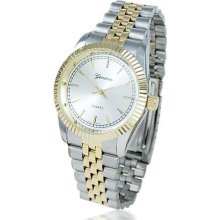 Bling Jewelry Geneva Stainless Steel Two Tone Mens Watch