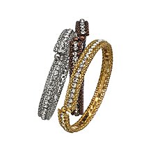 Blu Bijoux Crystal Stripe Flex Bangle Gold Plated Blu Bijoux Crystal Stripe Flex Bangle Gold Plated