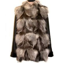 Blue Duck Shearling Fox Jacket Distressed Sleeves #153PR