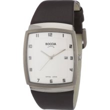Boccia Men's Titanium Leather Strap Watch B3541-01