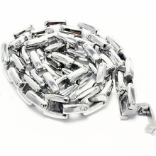 Box Link Bracelet White Stainless Steel 8.5 Inches 7.3mm Fashion Jewelry Bangle