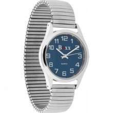 Boxx Mens Watch, Silver Tone Expandable Strap, Blue Face, 5d06