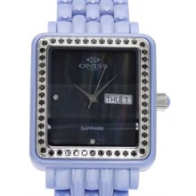 Brand New ONISS Swiss Movement Stainless Steel and Ceramic Watch - blue
