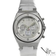 Brand New VIP TIME ITALY Stainless Steel and Leather Watch - silver